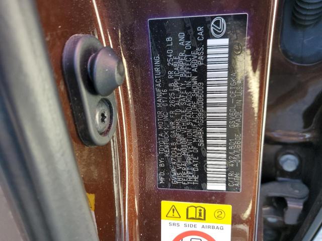 2016 LEXUS ES 350 - 58ABK1GG9GU006009