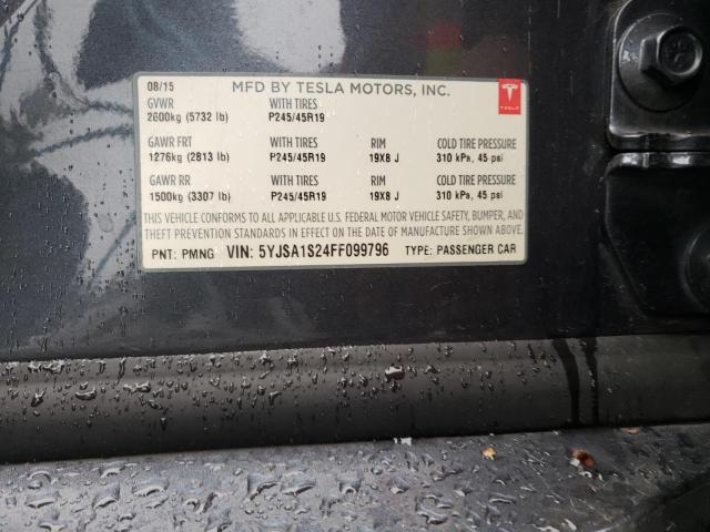 2015 TESLA MODEL S 70 5YJSA1S24FF099796