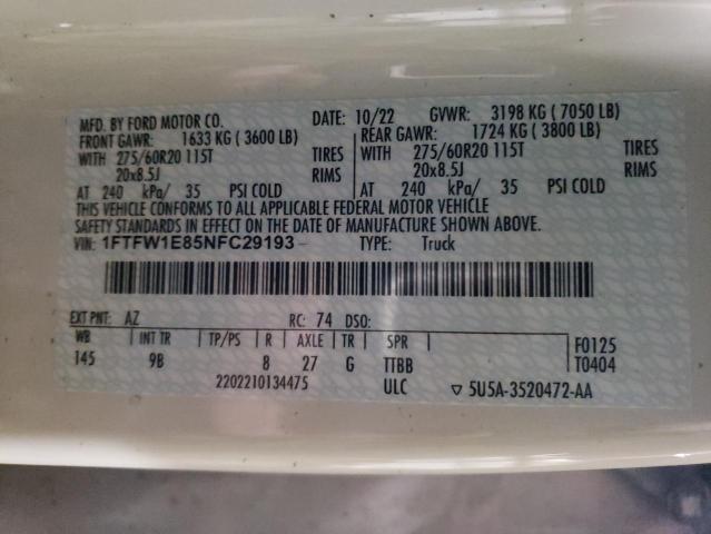 2022 FORD F150 SUPER - 1FTFW1E85NFC29193