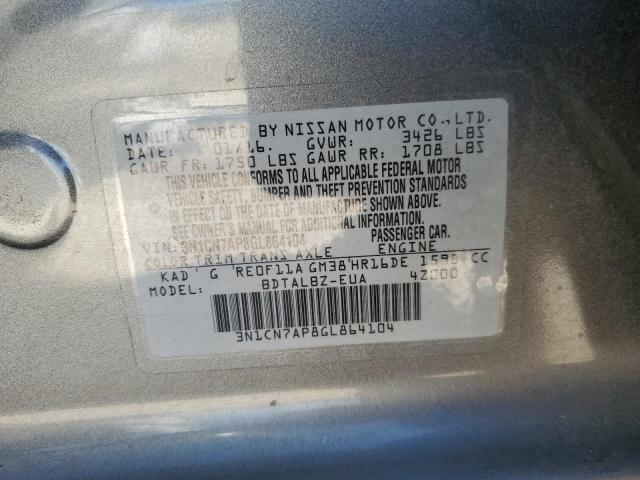 3N1CN7AP8GL864104 Nissan VERSA S