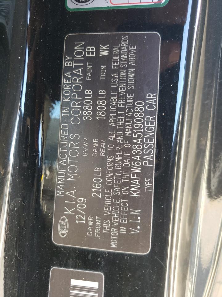 KNAFW6A38A5190880 2010 Kia Forte Sx