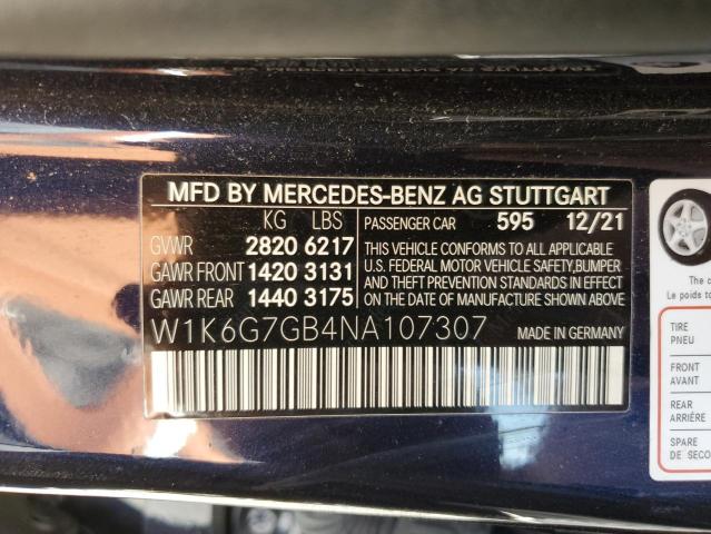 2022 MERCEDES-BENZ S 580 4MAT - W1K6G7GB4NA107307