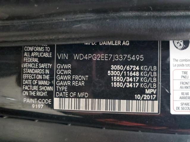 WD4PG2EE7J3375495 | 2018 MERCEDES-BENZ METRIS