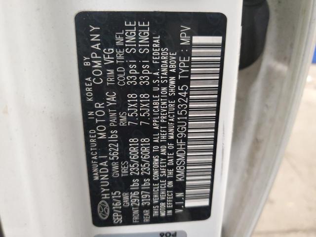 KM8SMDHF9GU153245 Hyundai Santa Fe Se