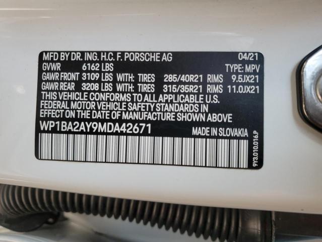 2021 PORSCHE CAYENNE CO - WP1BA2AY9MDA42671