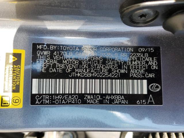 JTHKD5BH9G2254221 | 2016 LEXUS CT 200