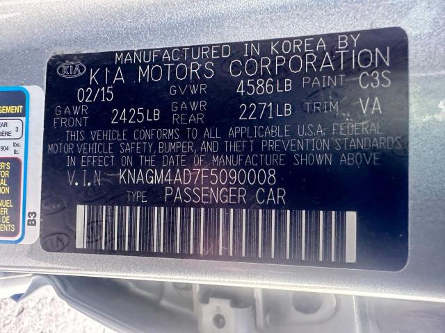 KNAGM4AD7F5090008 KIA OPTIMA HYBRID