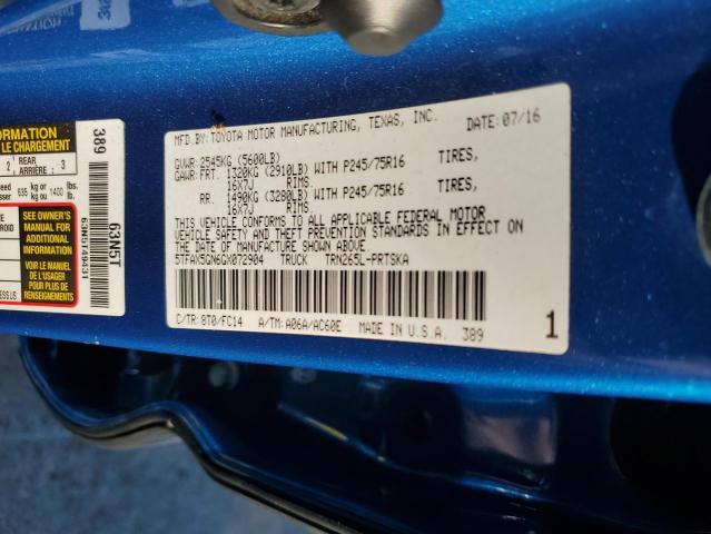 2016 TOYOTA TACOMA DOU - 5TFAX5GN6GX072904