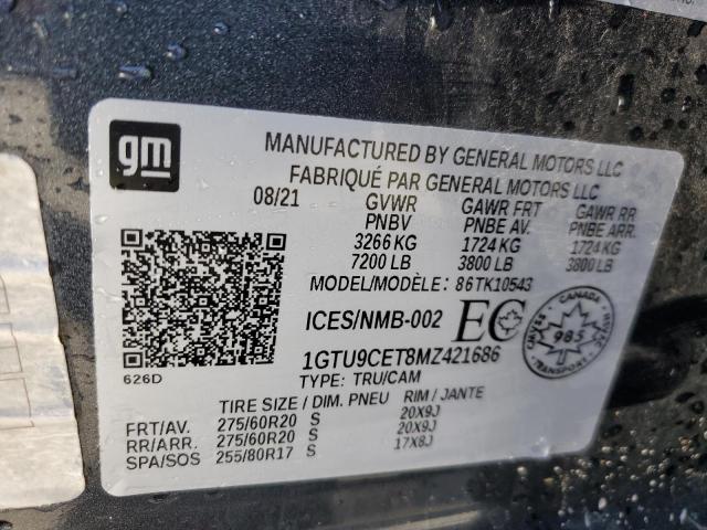 1GTU9CET8MZ421686 | 2021 GMC SIERRA K15