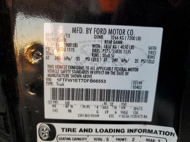 VIN 1FTFW1ET7DFB66553 2013 Ford F-150, Supercrew no.12