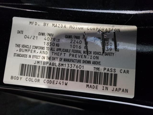 JM1BPABL8M1337601 | 2021 MAZDA 3 SELECT