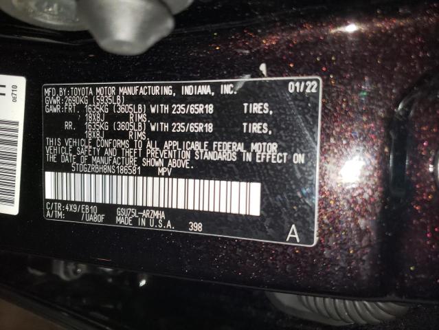 2022 TOYOTA HIGHLANDER - 5TDGZRBH8NS186581