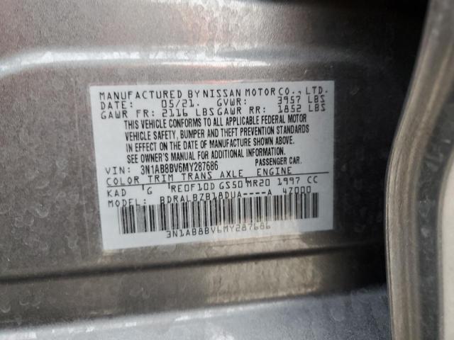 3N1AB8BV6MY287686 | 2021 NISSAN SENTRA S