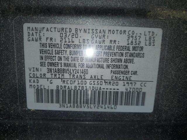 3N1AB8BV5LY241460 | 2020 NISSAN SENTRA S