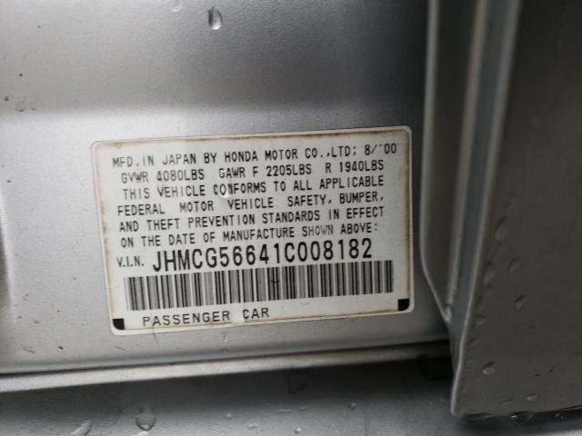 2001 Honda Accord Ex VIN: JHMCG56641C008182 Lot: 77523873