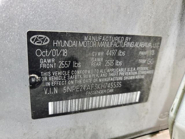 2019 Hyundai Sonata Se 2.4L(VIN: 5NPE24AF3KH745535