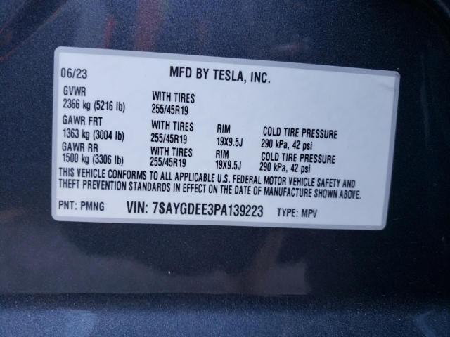 7SAYGDEE3PA139223 | 2023 Tesla model y