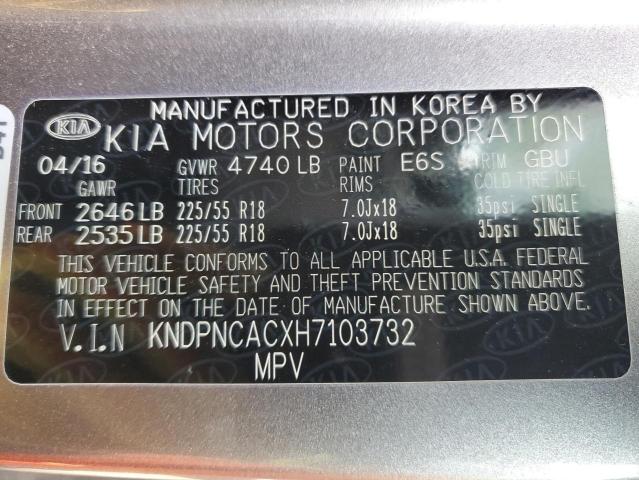 KNDPNCACXH7103732 KIA Sportage Ex
