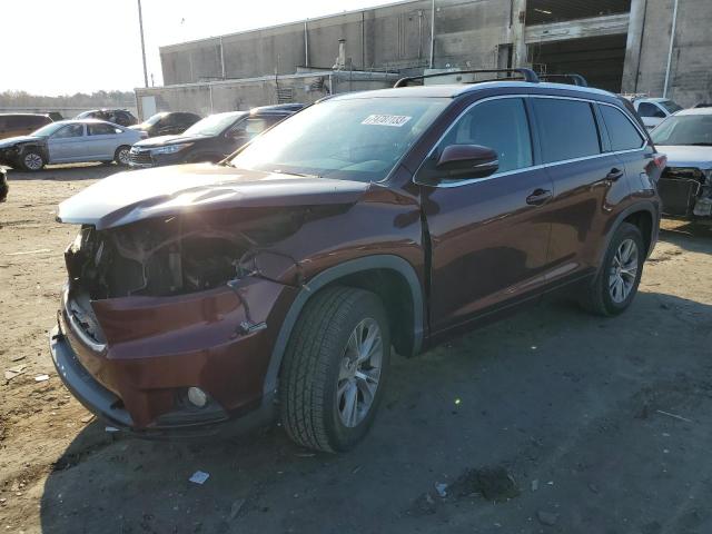 VIN 5TDKKRFH7ES031464 2014 Toyota Highlander, Xle no.1