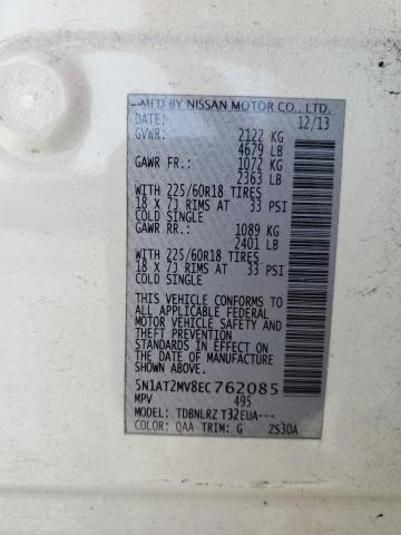 5N1AT2MV8EC762085 Nissan ROGUE S