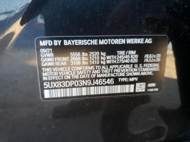 2022 BMW X3 M40I 5UX83DP03N9J46546