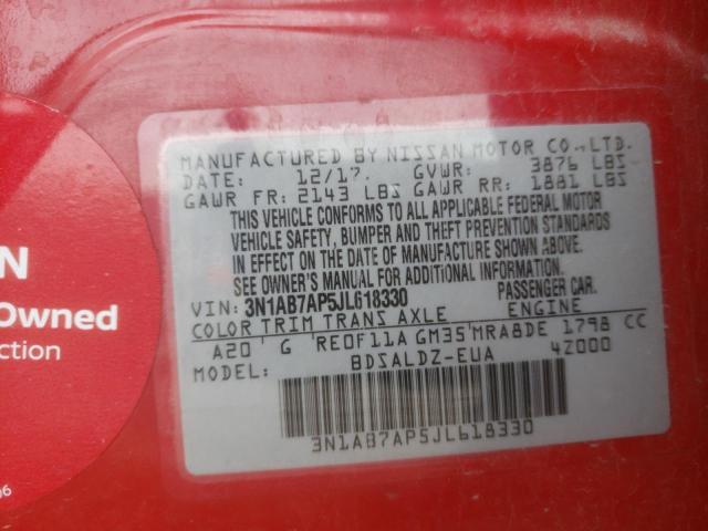 3N1AB7AP5JL618330 2018 Nissan Sentra S