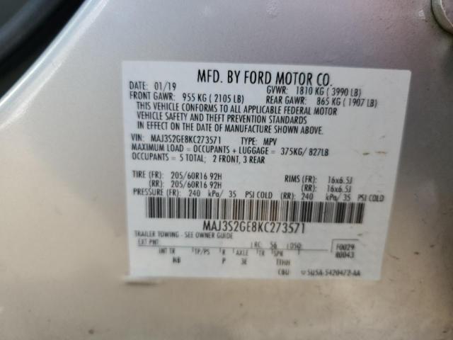 2019 FORD ECOSPORT MAJ3S2GE8KC273571