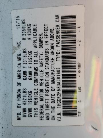 1HGCR2F58GA091803 Honda Accord Sport