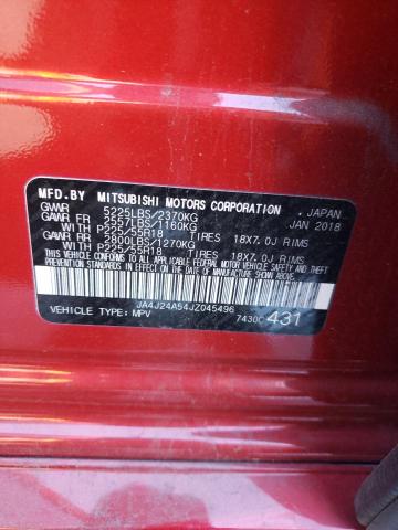2018 MITSUBISHI OUTLANDER - JA4J24A54JZ045496