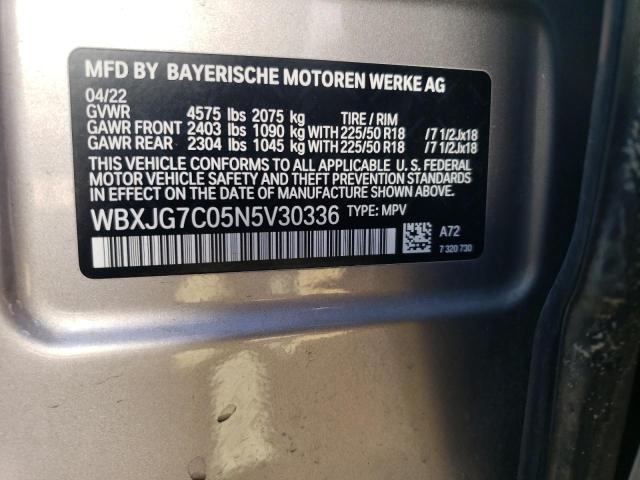 WBXJG7C05N5V30336 BMW X1 SDRIVE2 13