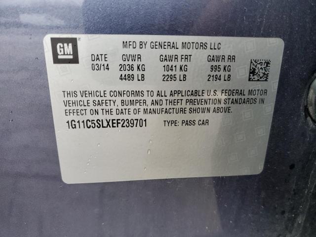 1G11C5SLXEF239701 | 2014 CHEVROLET MALIBU 1LT