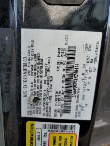 3FA6P0K9XER240414 | 2014 FORD FUSION TIT