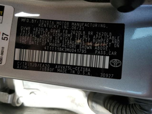 4T1T11BK3MU041795 | 2021 TOYOTA CAMRY SE