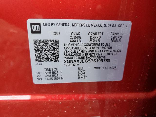 3GNAXJEG5PS199780 2023 Chevrolet Equinox Lt