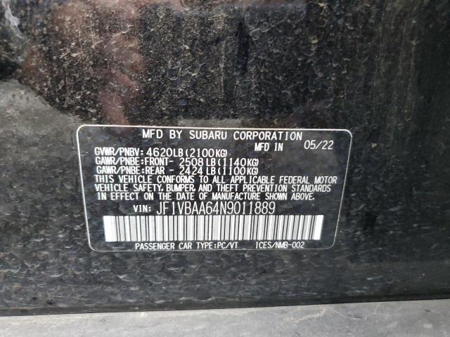 JF1VBAA64N9011889 Subaru WRX