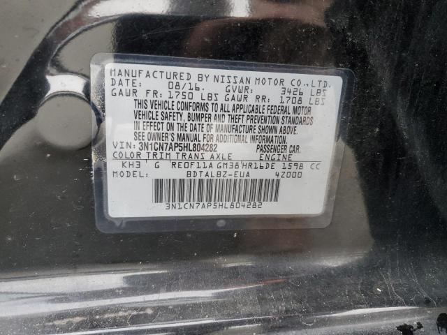 3N1CN7AP5HL804282 | 2017 NISSAN VERSA S