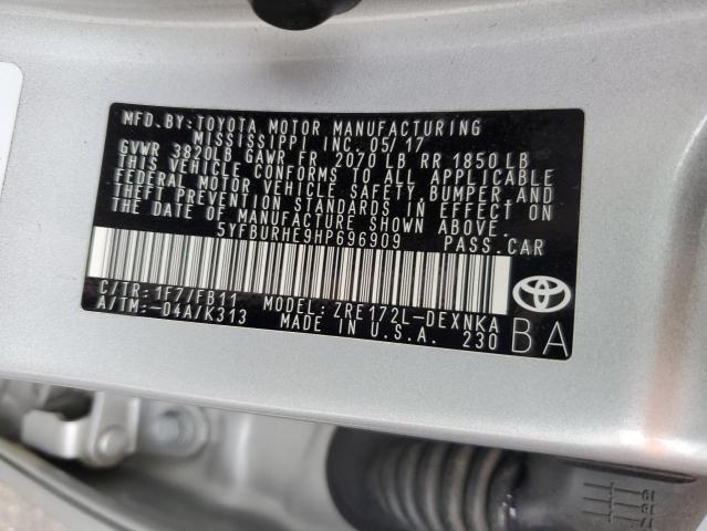 5YFBURHE9HP696909 | 2017 TOYOTA COROLLA L