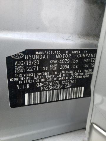 KMHC75LC7LU232941 | 2020 HYUNDAI IONIQ SE