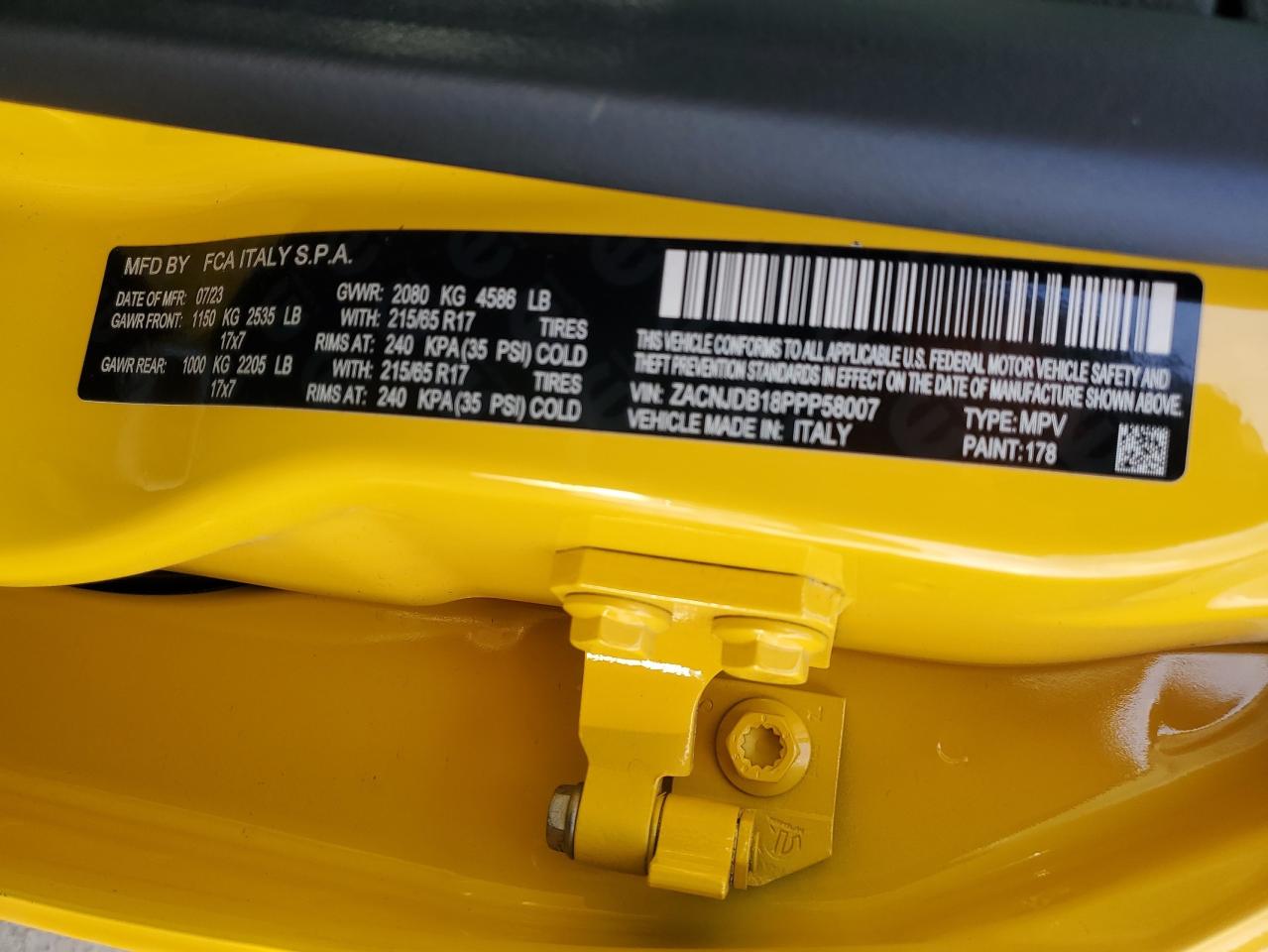 ZACNJDB18PPP58007 2023 Jeep Renegade Latitude