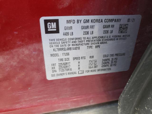 KL79MRSL4MB144018 2021 Chevrolet Trailblazer Lt