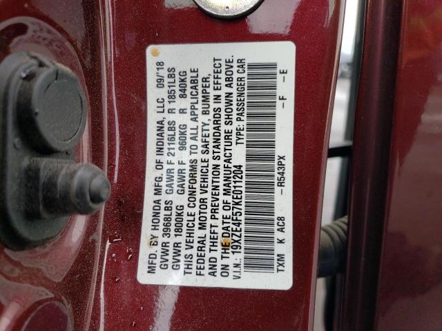 2019 Honda Insight Ex VIN: 19XZE4F57KE011204 Lot: 73491983