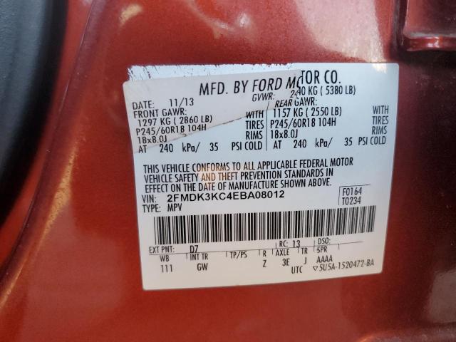 2FMDK3KC4EBA08012 | 2014 FORD EDGE LIMIT