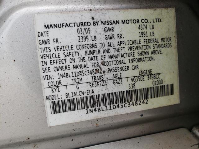 1N4BL11D45C348242 | 2005 Nissan altima se