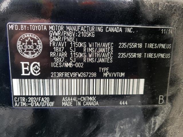 2015 TOYOTA RAV4 XLE - 2T3RFREV9FW267298
