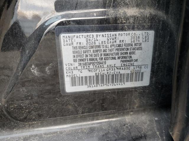 2016 NISSAN SENTRA S - 3N1AB7AP9GY264419
