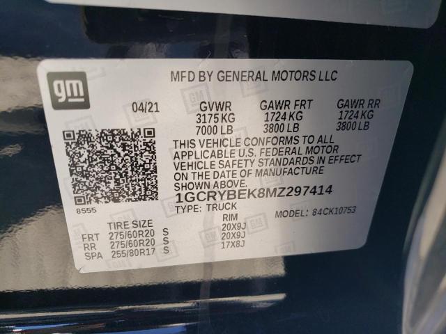 1GCRYBEK8MZ297414 Chevrolet Silverado K1500 Custom