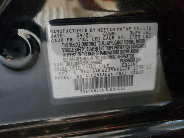 3N1CN8EV6ML886662 | 2021 NISSAN VERSA SV