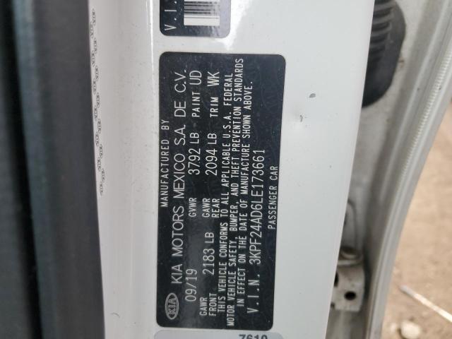 3KPF24AD6LE173661 KIA FORTE FE