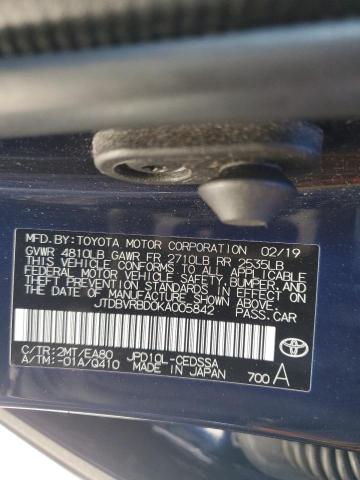 2019 TOYOTA MIRAI JTDBVRBD0KA005842