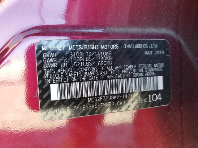 ML32F3FJ8KHF14732 | 2019 MITSUBISHI MIRAGE G4